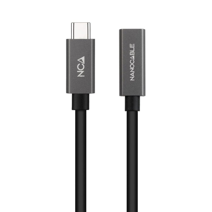 Nanocable 10.01.4400 Câble USB-C 0.5 m Prolongateur USB 3.1 60W 20Gbps 4K 60Hz Noir