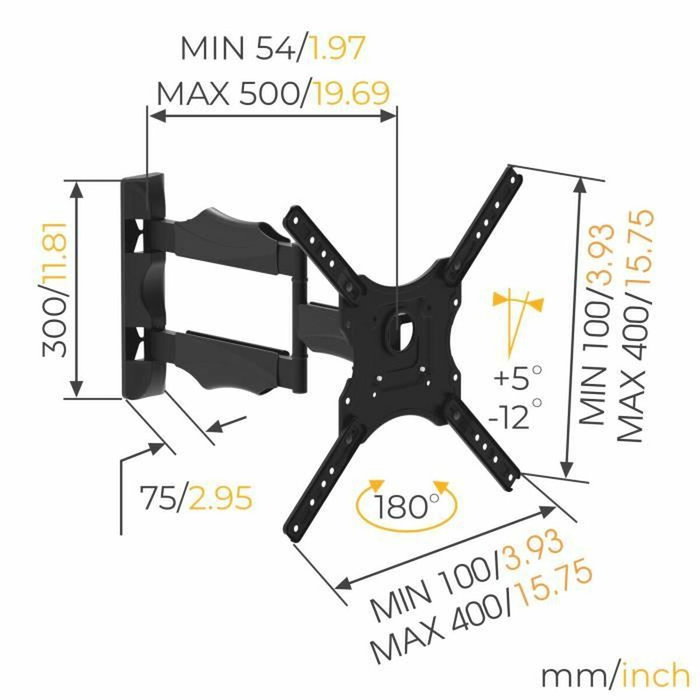 Nanook Support Mural Orientable pour TV 32-55 Pouces Nanook Support Mural Orientable pour TV 32-55 Pouces