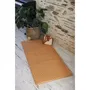 Candide Matelas de voyage bébé pliant 120 x 60 cm - Épaisseur 4 cm - Mousse confort - Housse coton déhoussable avec poignée - Coloris Camel - Fabriqué en France