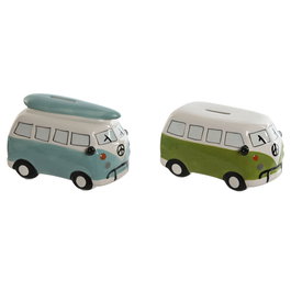 Tirelire Home ESPRIT Dolomite Fourgonnette 16 x 10 x 11 cm (2 Unités)
