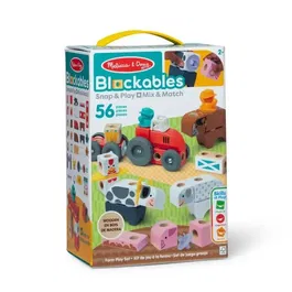 Spinmaster Blockables - Coffret de construction La Ferme, 56 pièces avec blocs en bois, personnages et accessoires - Jouet éducatif pour enfants dès 2 ans