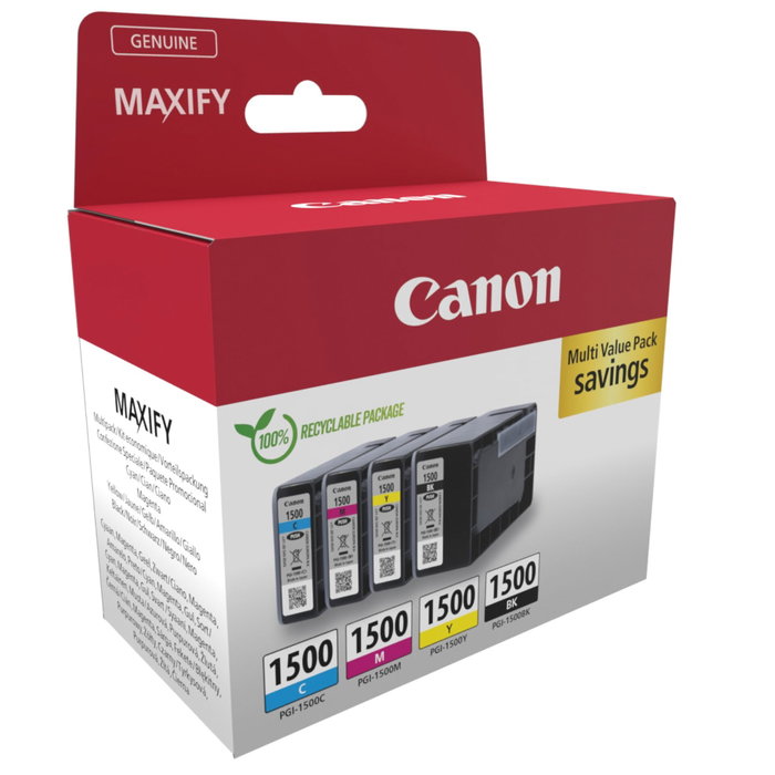 Canon Multipack de cartouches d'encre PGI-1500 BK/C/M/Y