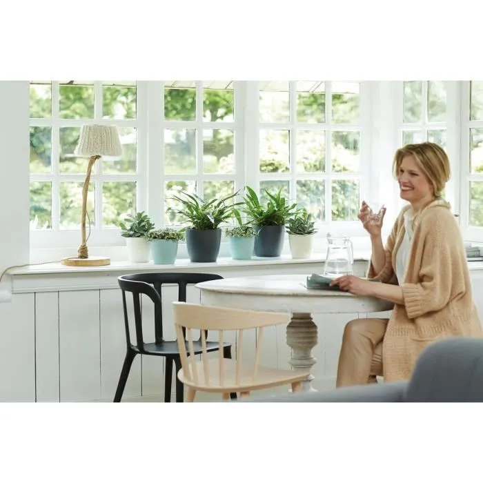 Elho Pot de fleurs Brussels Rond Blanc, Ø 24.3 cm x H 23.2 cm, pour intérieur Elho Pot de fleurs Brussels Rond Blanc, Ø 24.3 cm x H 23.2 cm, pour intérieur