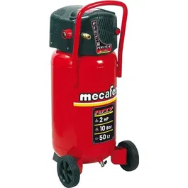 Mecafer FIFTY Compresseur d'air vertical sans huile 50L, 1500W, 10 bars, 2 CV, pour gonflage, soufflage, agrafage et peinture