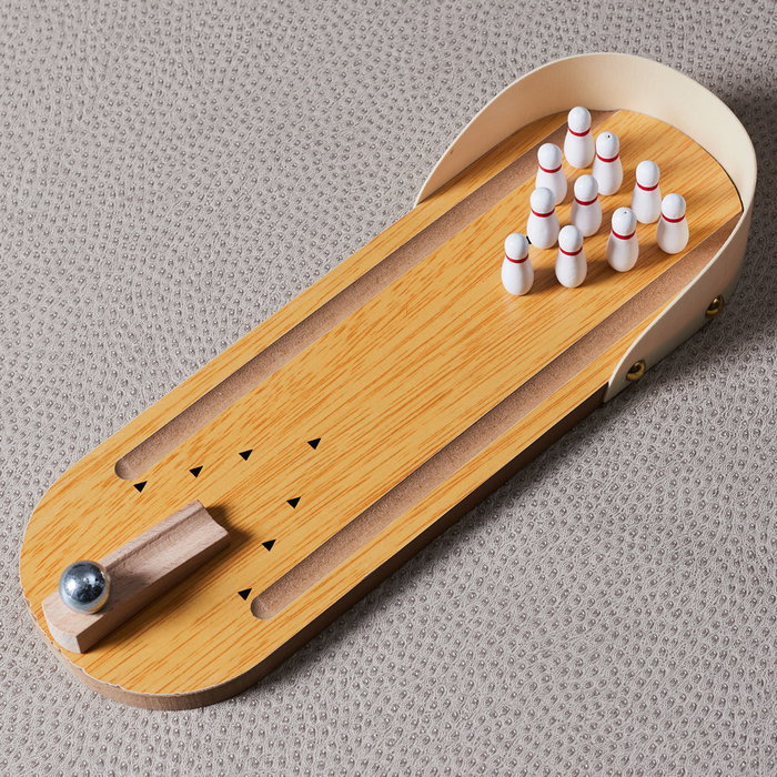 Mister Gadget Jeu de quilles de bureau en bois
