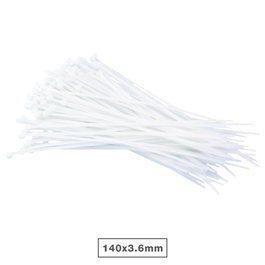 Hantums Sachet de 100 colliers de serrage 100% nylon 140x3.6mm Naturel