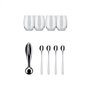Alessi GV33SET Set The Player Accessoires pour Cocktails avec Citronnier en Acier Inoxydable 18/10 et 4 Cuillères Longues, 4 Verres Longs en Cristal