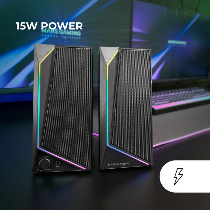 Haut-parleurs de PC Mars Gaming MS72 Noir 15 W 4 W