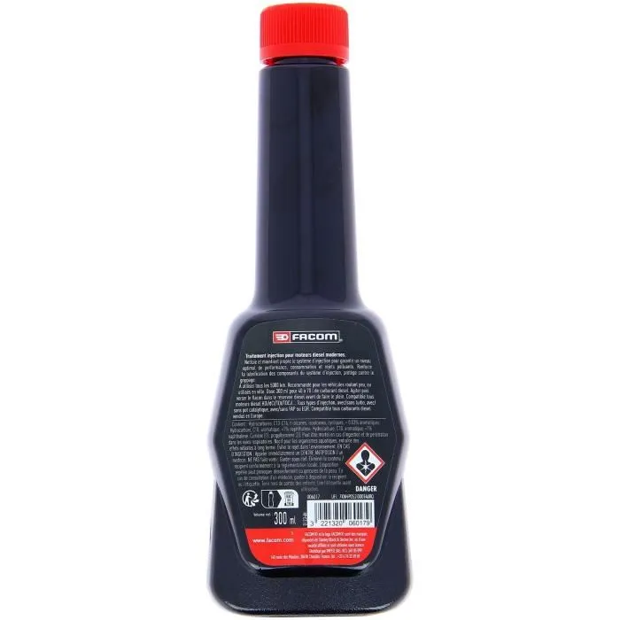 Facom Huile additif pour traitement diesel HDI, nettoyant injecteurs et système carburant, bidon de 300 ml