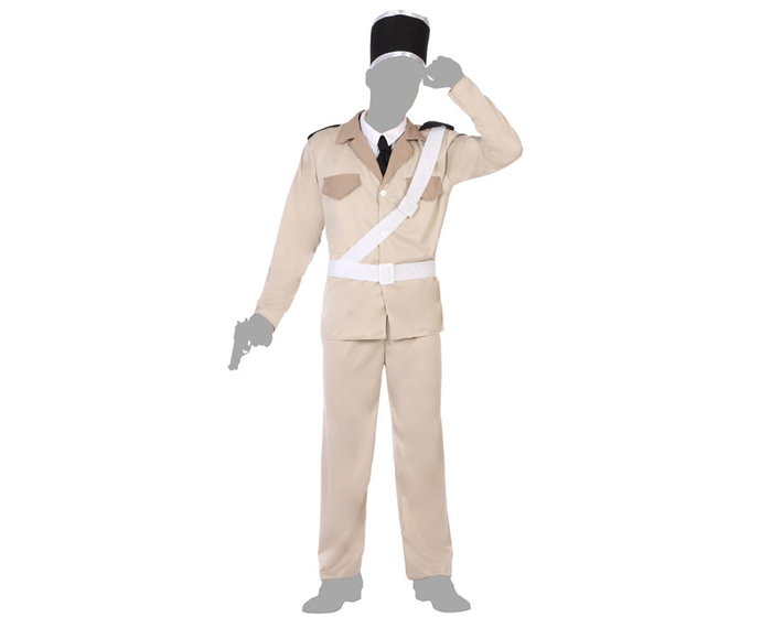 Atosa Déguisement Policier Français Gendarme Adulte Beige M-L