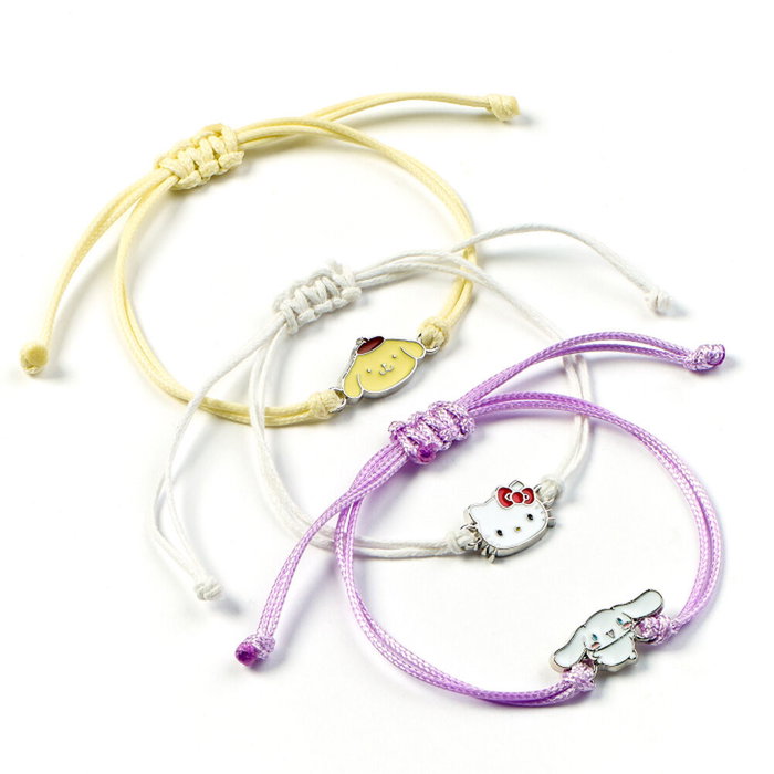THE CARAT SHOP Set de bracelets Hello Kitty & Friends avec Cinnamon Roll et Pompompurin, en alliage de zinc et polyester