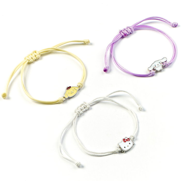 THE CARAT SHOP Set de bracelets Hello Kitty & Friends avec Cinnamon Roll et Pompompurin, en alliage de zinc et polyester