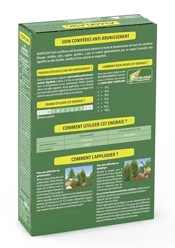 Algoflash Soin Conifères Anti-Brunissement 800 g - Traitement Préventif et Curatif pour Arbres à Aiguilles