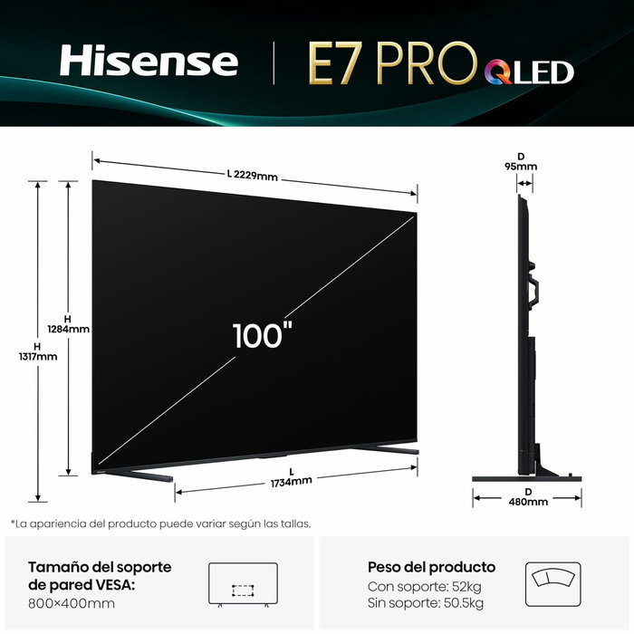 TV intelligente Hisense 100E7Q PRO