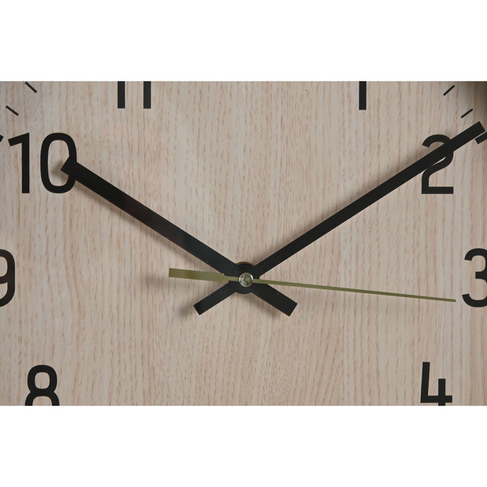 Horloge Murale Home ESPRIT Marron Naturel PVC Bois 30 x 4 x 30 cm (2 Unités)