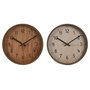 Horloge Murale Home ESPRIT Marron Naturel PVC Bois 30 x 4 x 30 cm (2 Unités)