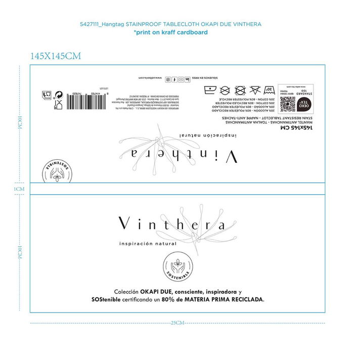 Vinthera Okapi Due Nappe 145x145 cm Textile Bicolor (24 Unités)