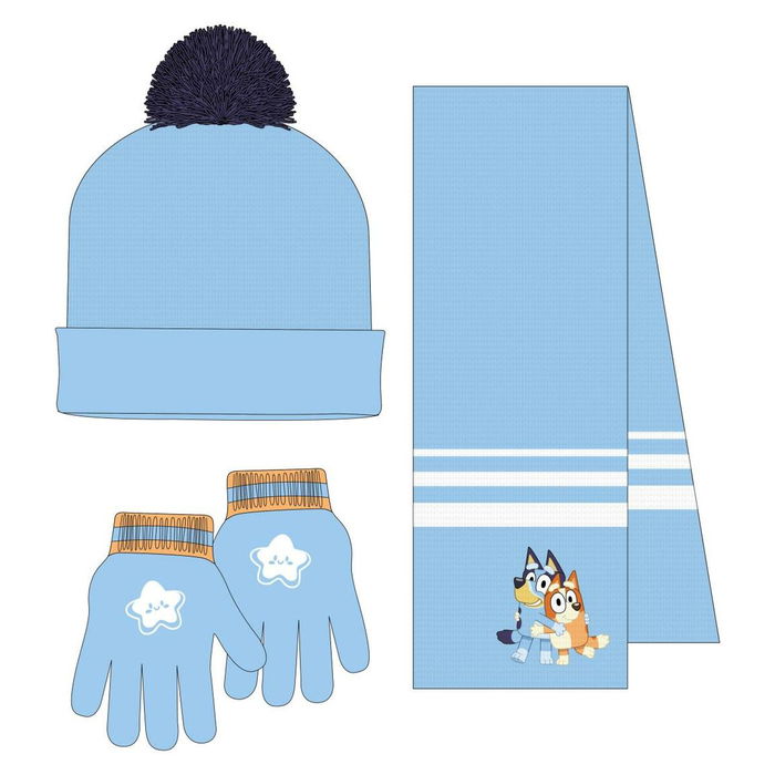 Bonnet et gants Bluey Bleu clair