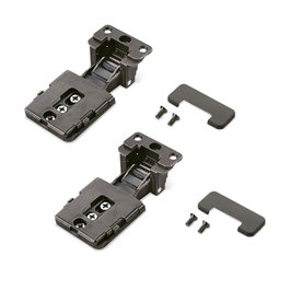 Salice - Système de charnières Conecta, amorti et invisible, pour portes en aluminium, finition titane, solape 10 - 12.5 mm