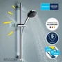 Grohe Vitalio Comfort 110 26397001 - Pommeau de douche main avec 2 jets (Pluie/Stimulant), sélection facile, économie d'eau, anti-calcaire, finition chromée