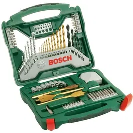Bosch Coffret Perçage et Vissage X-Line 70 Pièces Titan pour Bois, Métal et Matériaux avec Douilles et Clés