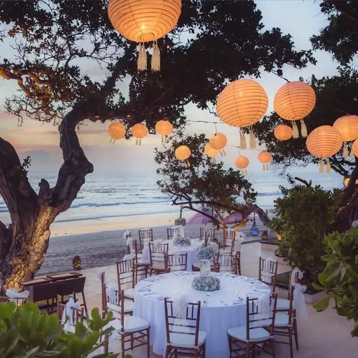 Lumisky HIMALAYA - Lot de 3 Suspensions Solaires LED, Diamètre 30 cm, Autonomie 8h - Blanc Chaud, Coloris Beige, Crème, Orange - Pour Terrasse, Fête, Mariage