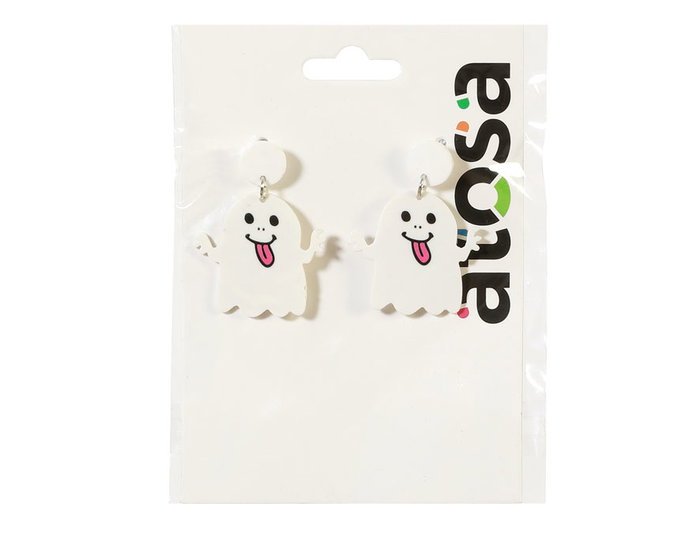 Boucles d'oreilles fantôme blanc Halloween - Pendientes de fantasma - Accessoire déguisement Boucles d'oreilles fantôme blanc Halloween - Pendientes de fantasma - Accessoire déguisement