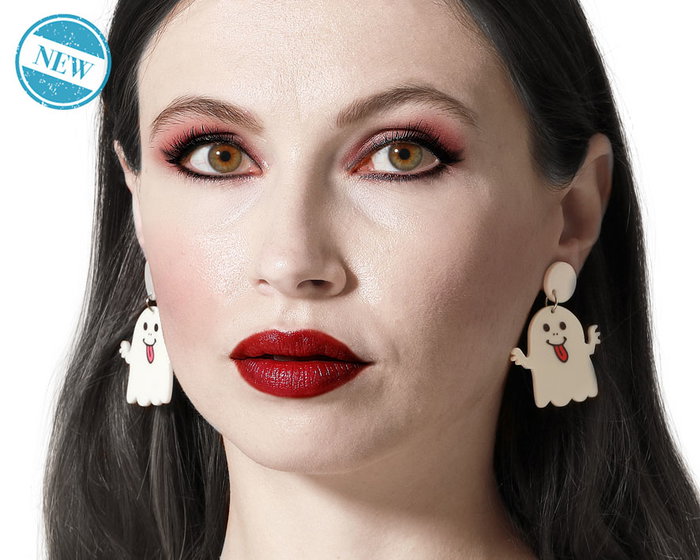 Boucles d'oreilles fantôme blanc Halloween - Pendientes de fantasma - Accessoire déguisement Boucles d'oreilles fantôme blanc Halloween - Pendientes de fantasma - Accessoire déguisement