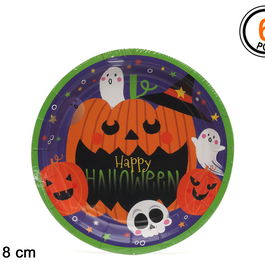 Plateau Repas Décoratif Halloween Citrouilles 18 cm Lot de 6 Unités