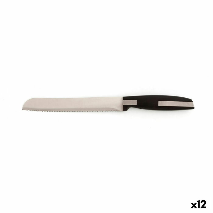 Quid Couteau à Pain en Acier Inoxydable Habitat 20 cm (12 Unités) Noir