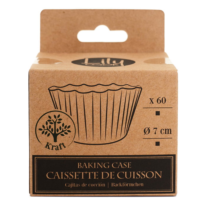 Lily Cook Lot de 60 moules en papier kraft d.7 cm Lily Cook Lot de 60 moules en papier kraft d.7 cm