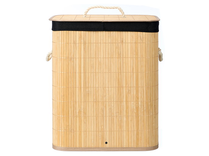 Kipit Pongotodo Panier Bambou Rectangulaire Tissu Noir 60 L 40x50x30 cm (Set de 6)
