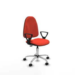 PIQUERAS Y CRESPO Chaise de bureau Algarra, tissu orange foncé, base chromée