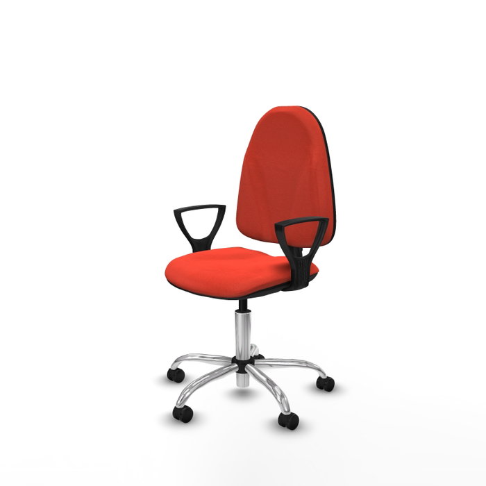 PIQUERAS Y CRESPO Chaise de bureau Algarra, tissu orange foncé, base chromée