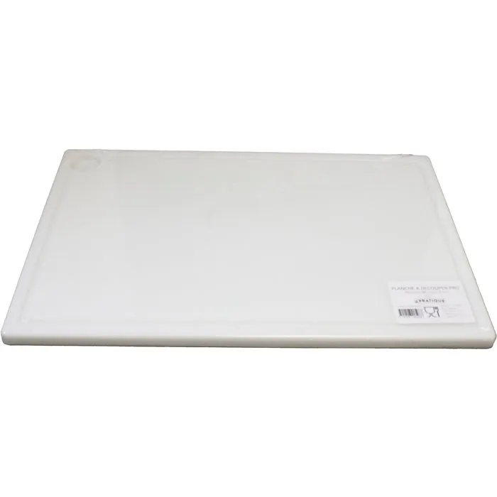 Le Pratique Planche à découper PRO 60 x 40 x 2 cm avec rigole et récupérateur de jus