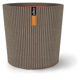 CAPI EUROPE - Vase conique Groove NL - 45 x 41 cm - Chaud taupe
