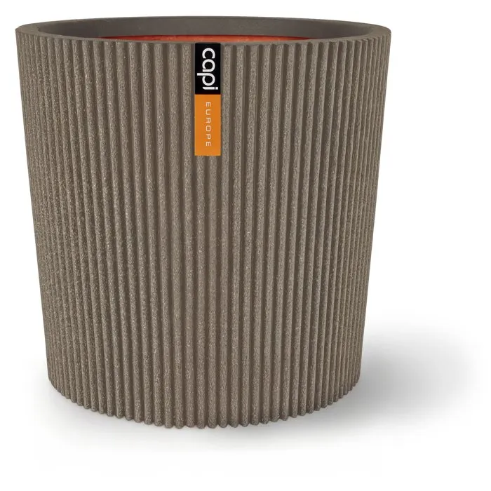 CAPI EUROPE - Vase conique Groove NL - 45 x 41 cm - Chaud taupe CAPI EUROPE - Vase conique Groove NL - 45 x 41 cm - Chaud taupe