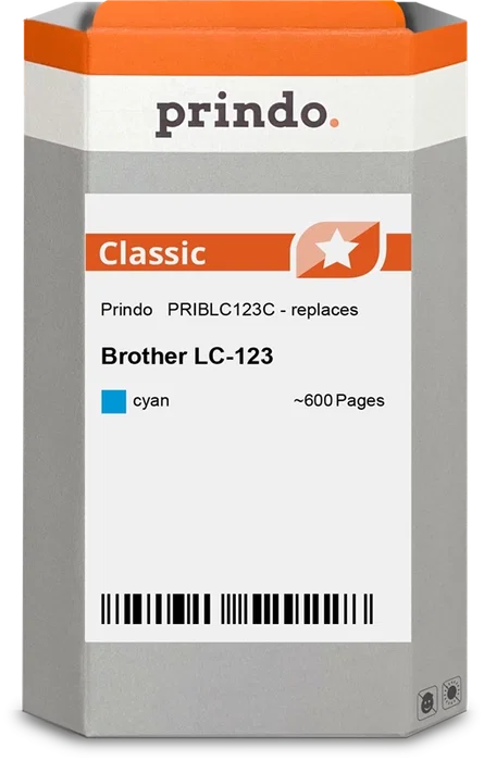 Prindo Cartouche d'encre Cyan Compatible Brother LC123C LC-123 Classic 600 pages Prindo Cartouche d'encre Cyan Compatible Brother LC123C LC-123 Classic 600 pages