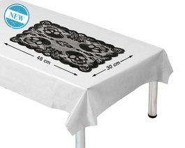 Nappe de centre de table en dentelle de crâne pour Halloween