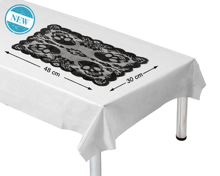 Mantel Centro De Mesa Decoration de Table Halloween en Dentelle avec Motif de Crâne Mantel Centro De Mesa Decoration de Table Halloween en Dentelle avec Motif de Crâne