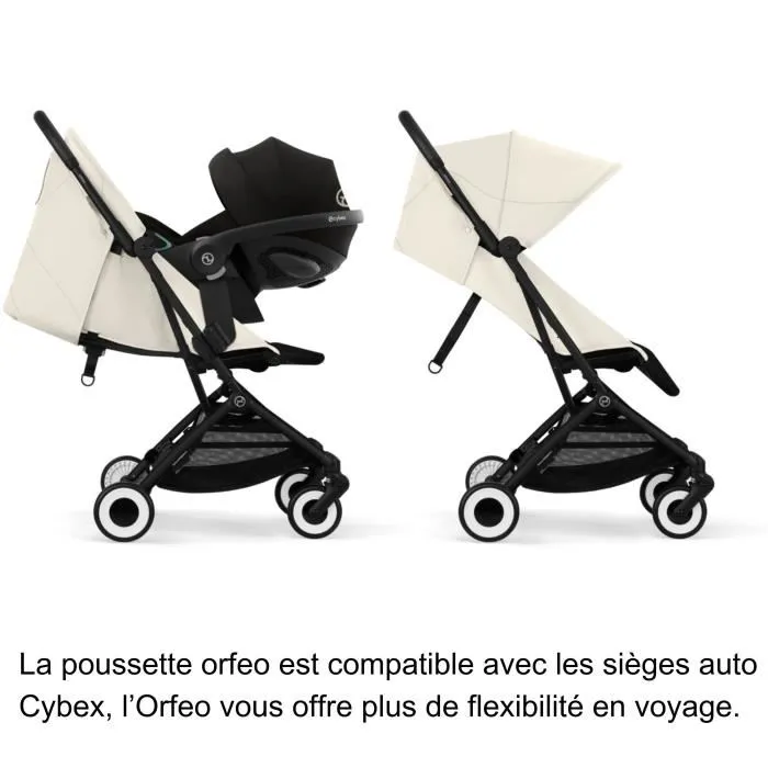 CYBEX Poussette de voyage Orfeo Canvas White, Ultra Compacte et Confortable, 6.3 kg, Utilisable dès la Naissance jusqu'à 4 ans (22 kg), Système 2 en 1 CYBEX Poussette de voyage Orfeo Canvas White, Ultra Compacte et Confortable, 6.3 kg, Utilisable dès la Naissance jusqu'à 4 ans (22 kg), Système 2 en 1