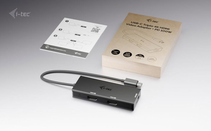 I-tec Station d'accueil USB-C Triple HDMI 4K 60Hz, Power Delivery 100W, Adaptateur Vidéo I-tec Station d'accueil USB-C Triple HDMI 4K 60Hz, Power Delivery 100W, Adaptateur Vidéo