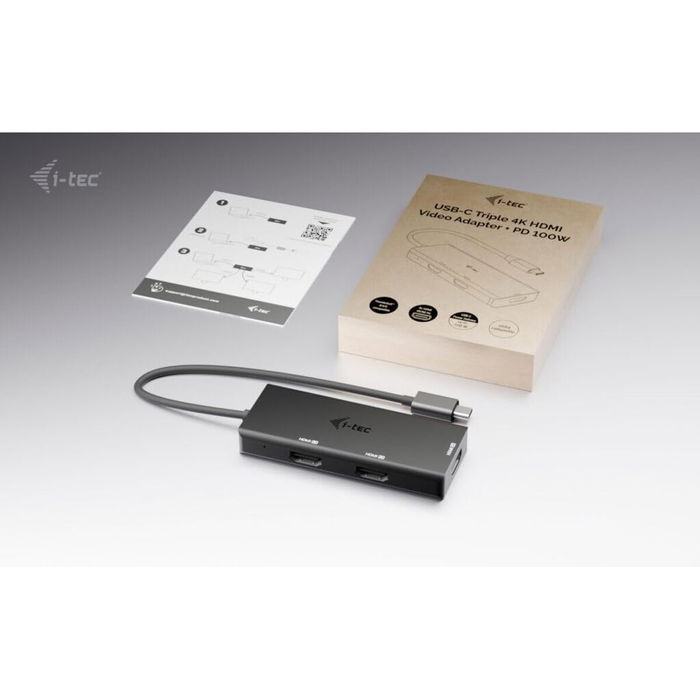 Hub USB i-Tec C31TRIPLE4KHDMIPD Noir Hub USB i-Tec C31TRIPLE4KHDMIPD Noir