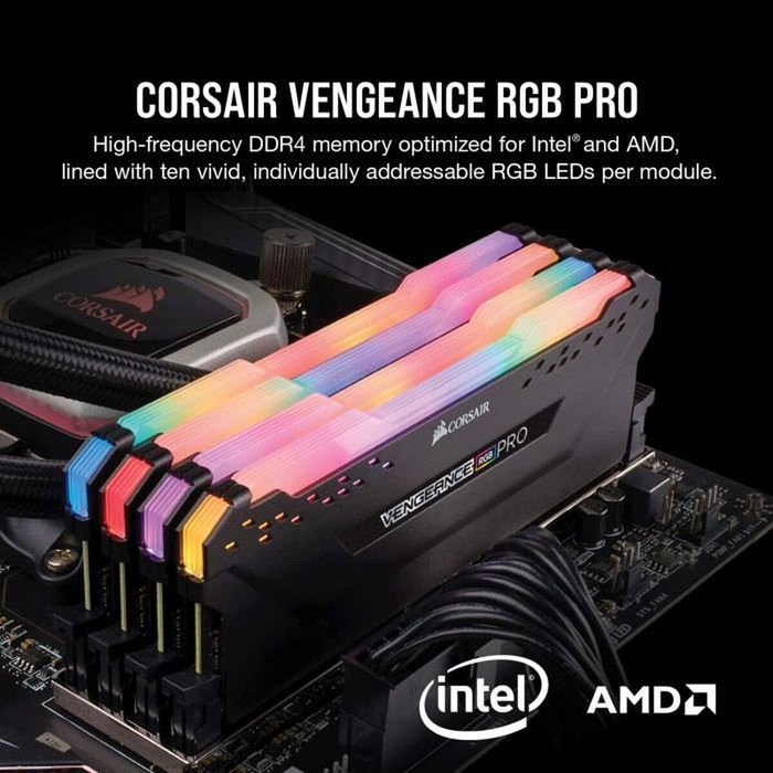 Mémoire RAM Corsair RGB PRO CL38 32 GB DDR4 3200 MHz