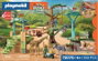 Playmobil 72070 Parc aventure Zoo au milieu des animaux sauvages avec passerelles, ponts en corde et plateformes d'observation - Figurines girafe, zèbre et lion incluses