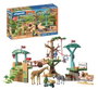 Playmobil 72070 Parc aventure Zoo au milieu des animaux sauvages avec passerelles, ponts en corde et plateformes d'observation - Figurines girafe, zèbre et lion incluses