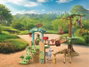 Playmobil 72070 Parc aventure Zoo au milieu des animaux sauvages avec passerelles, ponts en corde et plateformes d'observation - Figurines girafe, zèbre et lion incluses