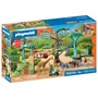 Playmobil 72070 Parc aventure Zoo au milieu des animaux sauvages avec passerelles, ponts en corde et plateformes d'observation - Figurines girafe, zèbre et lion incluses