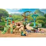 Playmobil 72070 Parc aventure Zoo au milieu des animaux sauvages avec passerelles, ponts en corde et plateformes d'observation - Figurines girafe, zèbre et lion incluses
