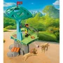 Playmobil 72070 Parc aventure Zoo au milieu des animaux sauvages avec passerelles, ponts en corde et plateformes d'observation - Figurines girafe, zèbre et lion incluses